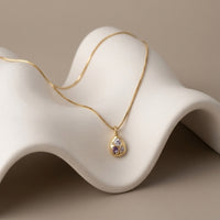 Crystal Teardrop Pendant Necklace