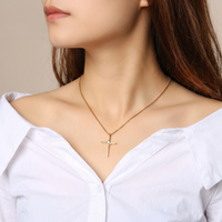 Cubic Zircon Cross Pendant Necklace