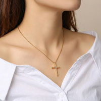 Cubic Zircon Cross Pendant Necklace