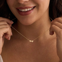 Initial Tiny Heart Charm Necklace