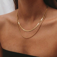 Flat Snake Chain Layer Necklace