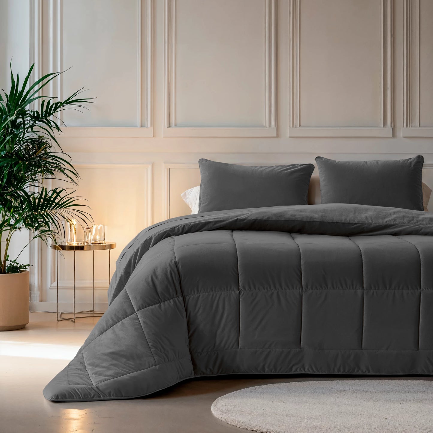 Lazy Velvet Bettdecke Anthrazit