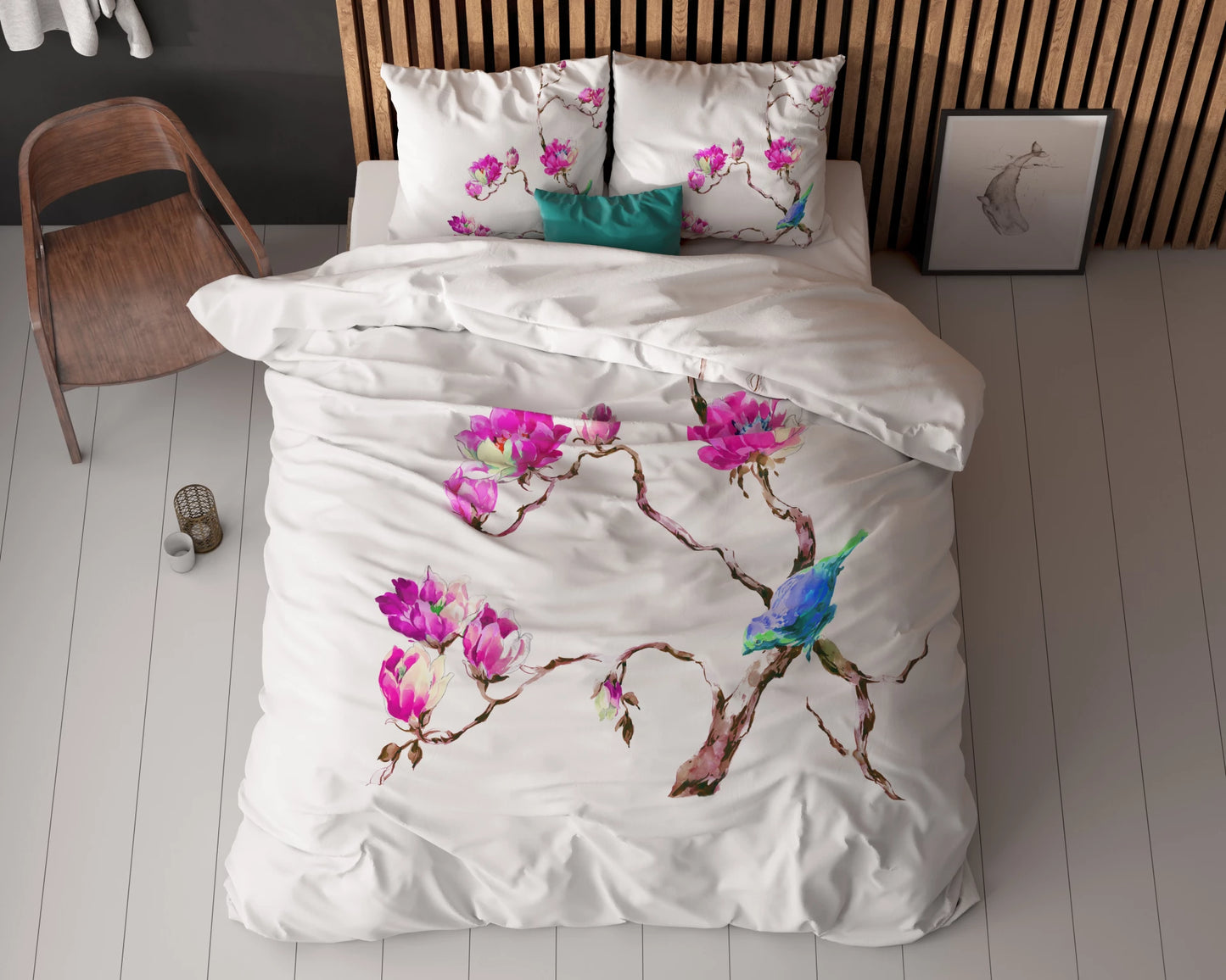 Magnolias Wit Dekbedovertrek