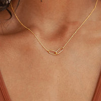 Double Paperclip Pendant Necklace