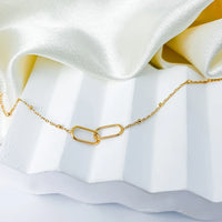 Double Paperclip Pendant Necklace