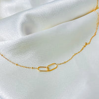 Double Paperclip Pendant Necklace