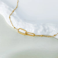 Double Paperclip Pendant Necklace
