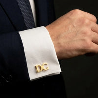 Block Initial Cufflinks - Gold