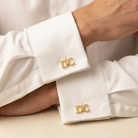 Block Initial Cufflinks - Gold