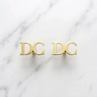 Block Initial Cufflinks - Gold
