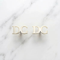 Block Initial Cufflinks - Silver