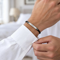 Engraved Leather ID Bracelet