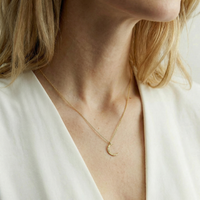 Dainty Moon Pendant Necklace