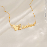 Birth Butterfly Name Necklace