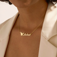 Birth Butterfly Name Necklace