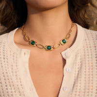 Green Zircon Paperclip Necklace