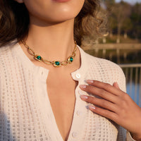 Green Zircon Paperclip Necklace