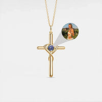 Heart Cross Projection Necklace