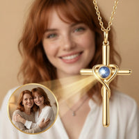 Heart Cross Projection Necklace