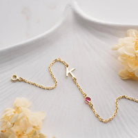 Birthstone Initial Bracelet
