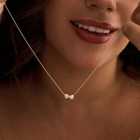 Initial Tiny Heart Charm Necklace