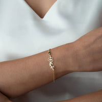 Personalised Birthflower Bracelet With Birthstone