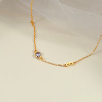 Birthstone Initial Necklace