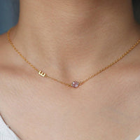 Birthstone Initial Necklace