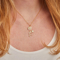 Personalised Name Necklace with Birth Flower
