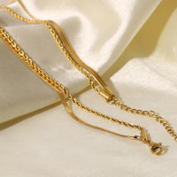 Flat Snake Chain Layer Necklace