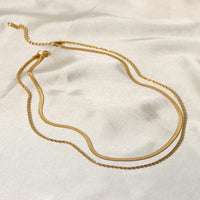 Flat Snake Chain Layer Necklace