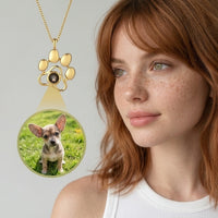 Paw Print Photo Necklace