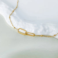 Double Paperclip Pendant Necklace