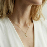 Dainty Moon Pendant Necklace