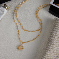 Rhinestone Sun Necklace