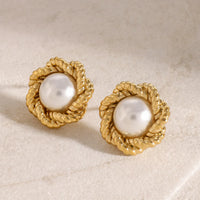 Pearl Flower Studs