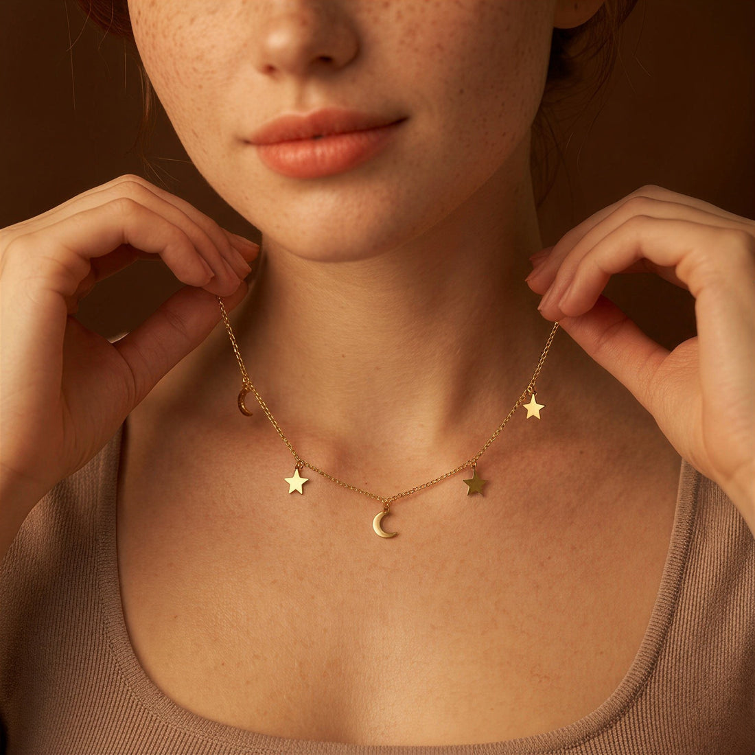 Moon Star Charm Necklace