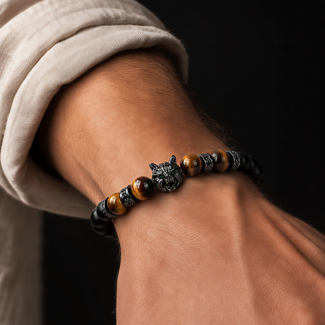 Wolf Tiger Eye Bracelet