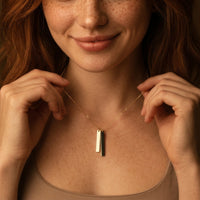 Double Bar Pendant Necklace