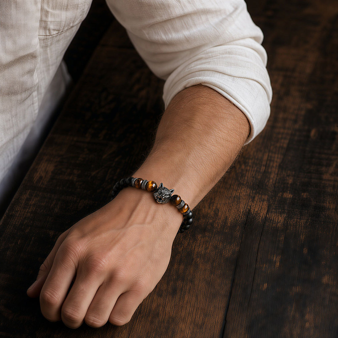 Wolf Tiger Eye Bracelet