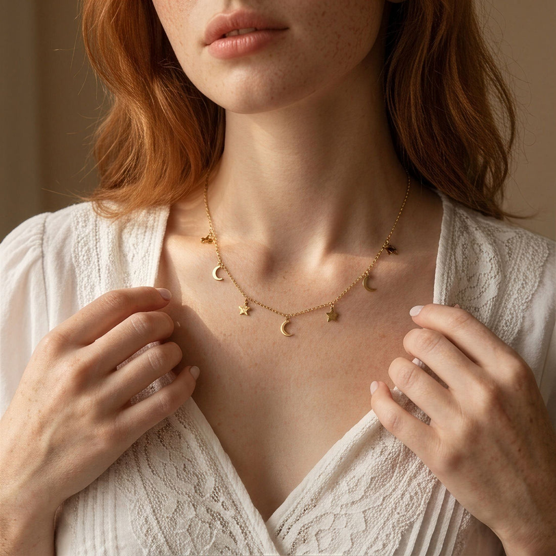 Moon Star Charm Necklace