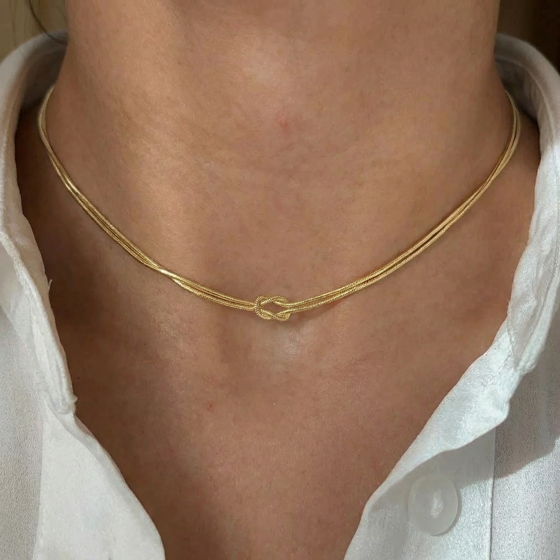 Knotted Round Snake Chain Necklace