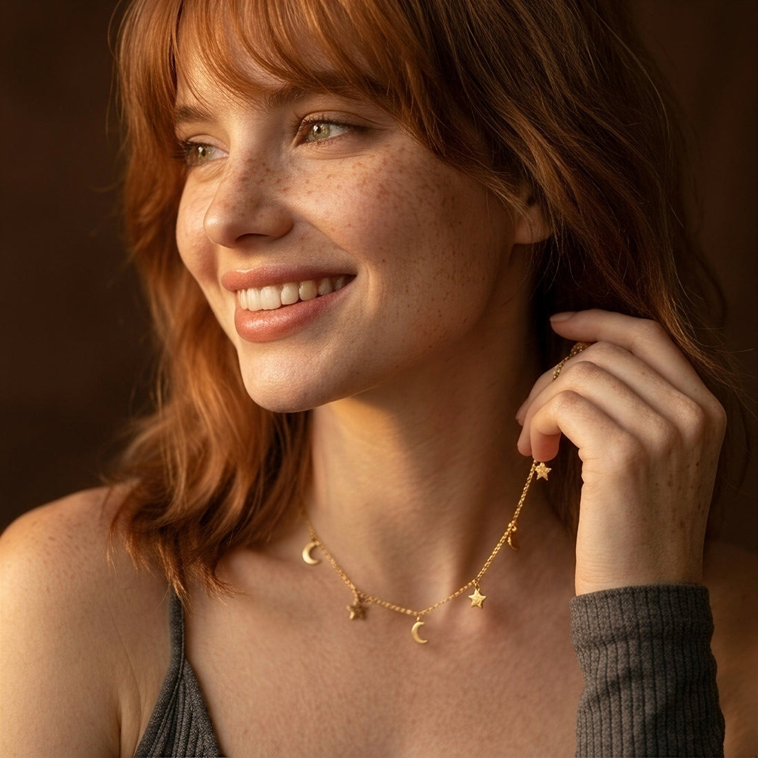 Moon Star Charm Necklace