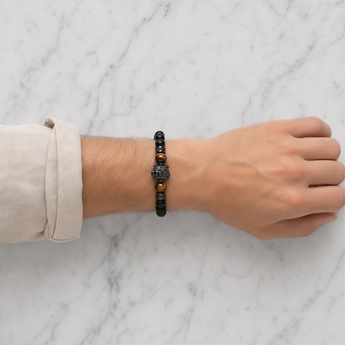 Wolf Tiger Eye Bracelet