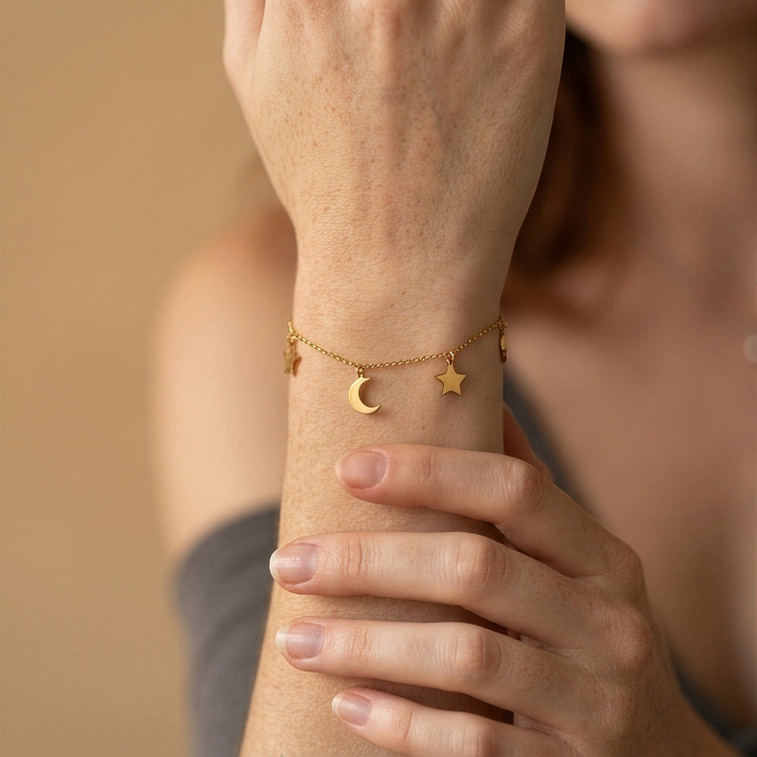 Star Moon Charm Bracelet