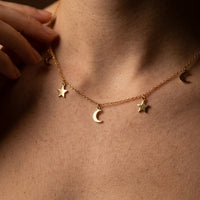 Moon Star Charm Necklace