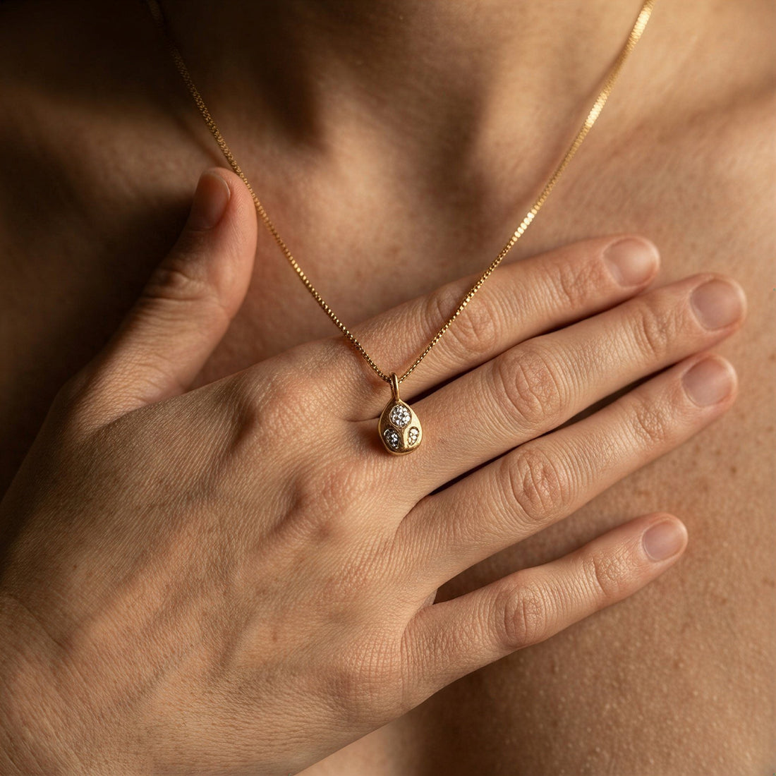Crystal Teardrop Pendant Necklace