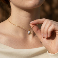 Crystal Teardrop Pendant Necklace