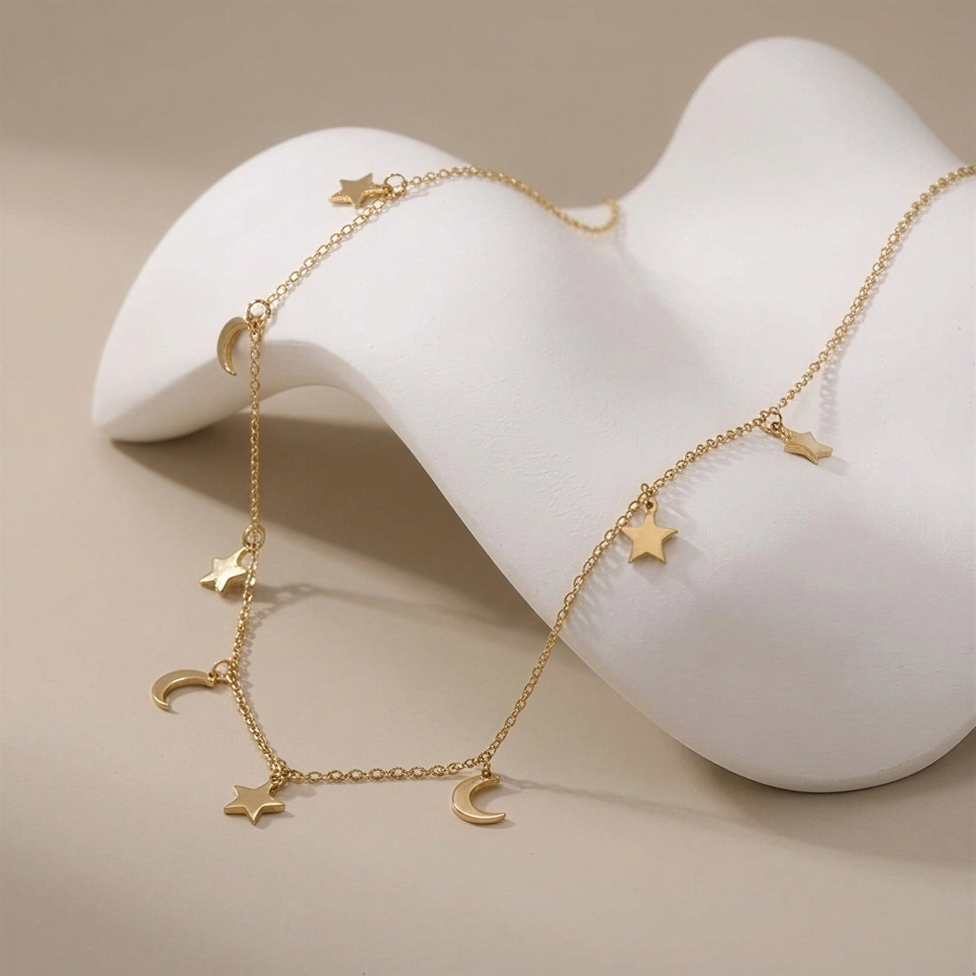 Moon Star Charm Necklace
