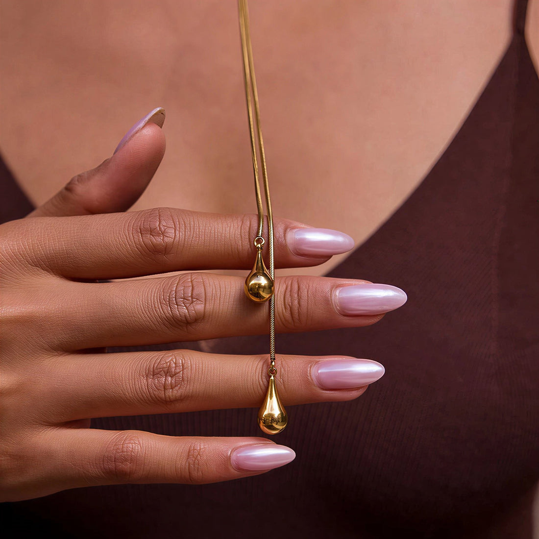 Droplet Lariat Necklace